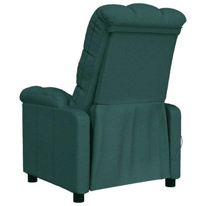 vidaXL Massage Chair Dark Green Fabric