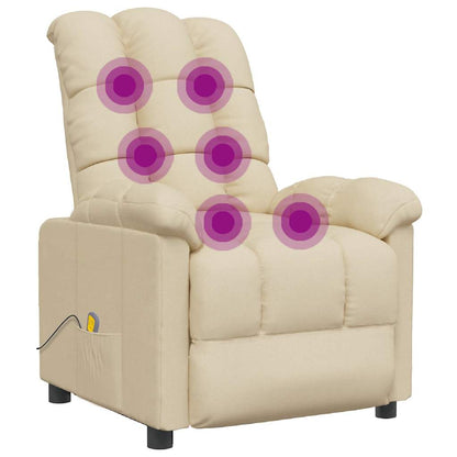 vidaXL Massage Chair Cream Fabric