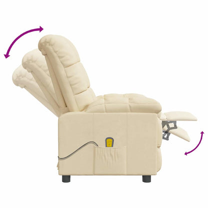 vidaXL Massage Chair Cream Fabric