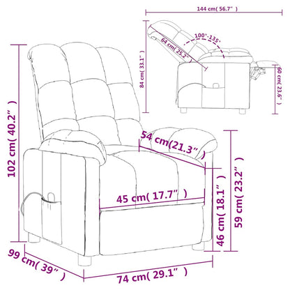 vidaXL Massage Chair Cream Fabric