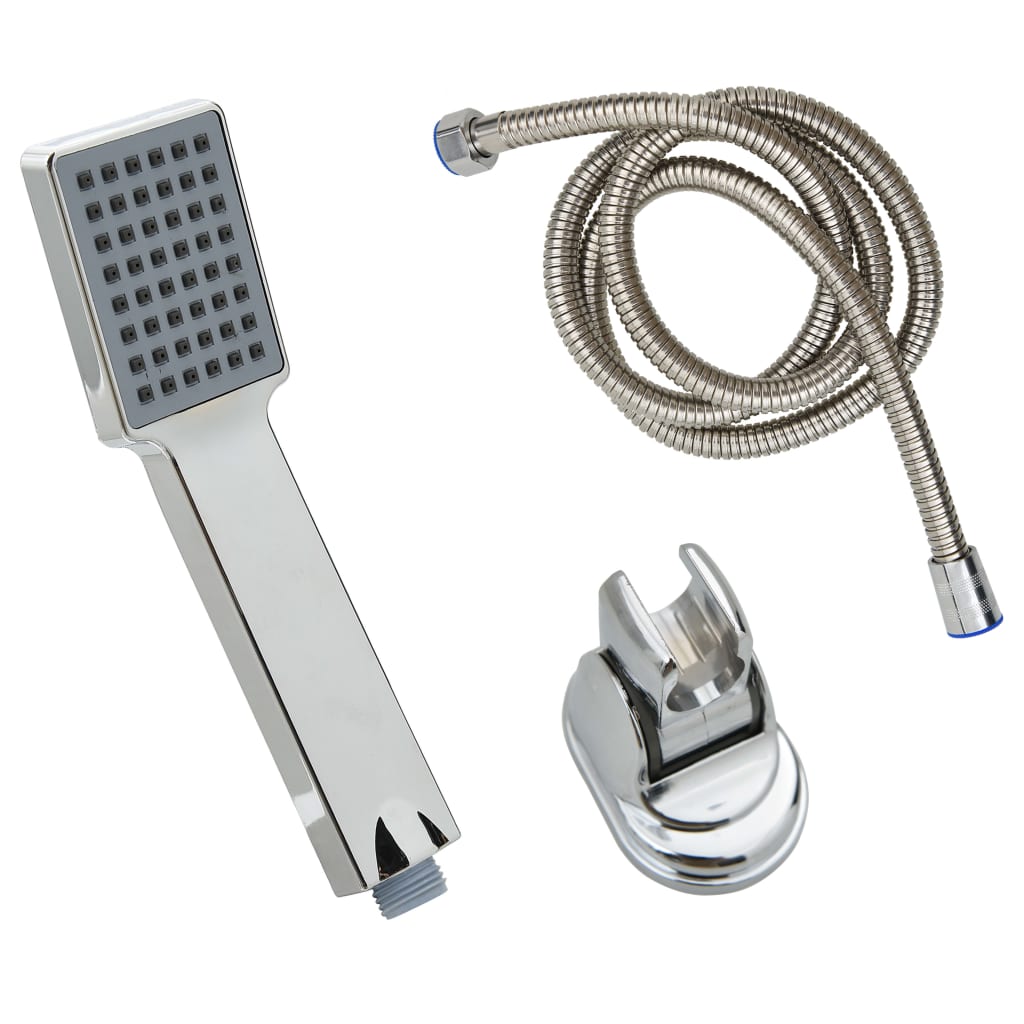 vidaXL Handheld Shower Head with 1.5 m Hose Chrome