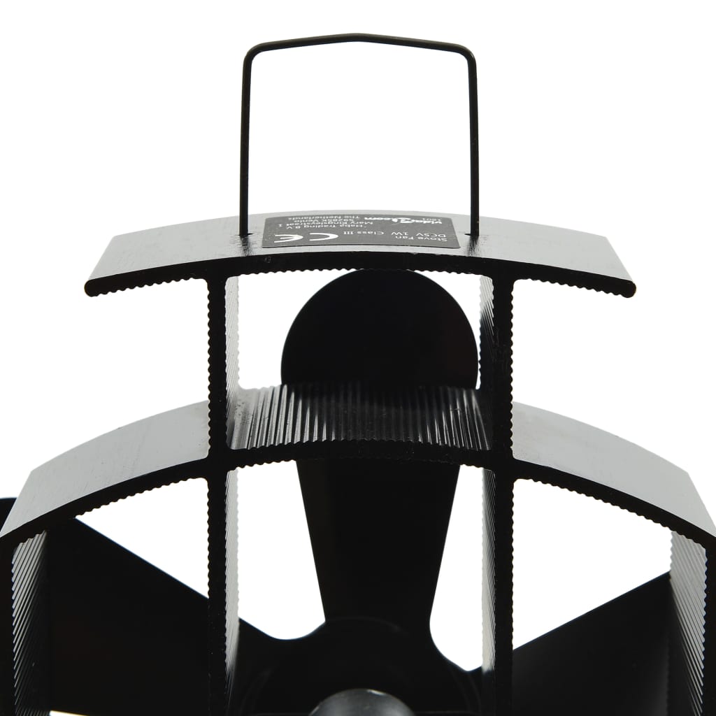 vidaXL Heat Powered Stove Fan 5 Blades Black
