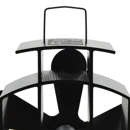 vidaXL Heat Powered Stove Fan 5 Blades Black