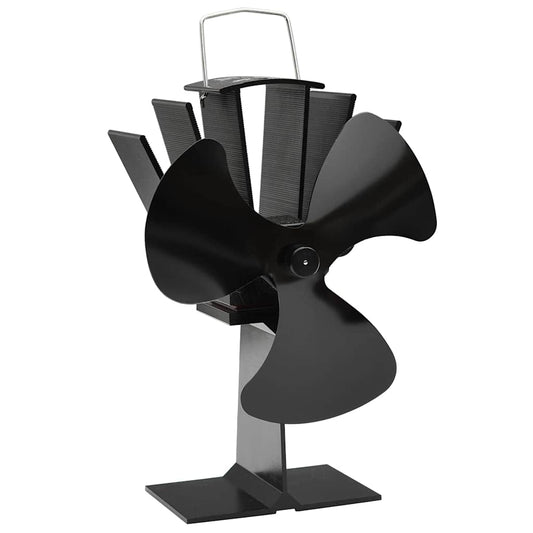 51240 vidaXL Heat Powered Stove Fan 3 Blades Black