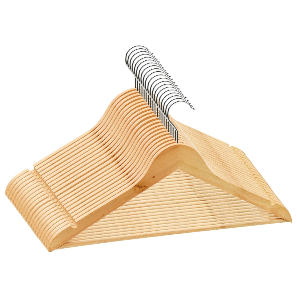 vidaXL Hanger | Set of 20 | Light Brown | Hardwood, metal | Standard | Rotatable