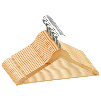 vidaXL Hanger | Set of 20 | Light Brown | Hardwood, metal | Standard | Rotatable