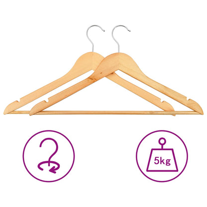 vidaXL Hanger | Set of 20 | Light Brown | Hardwood, metal | Standard | Rotatable