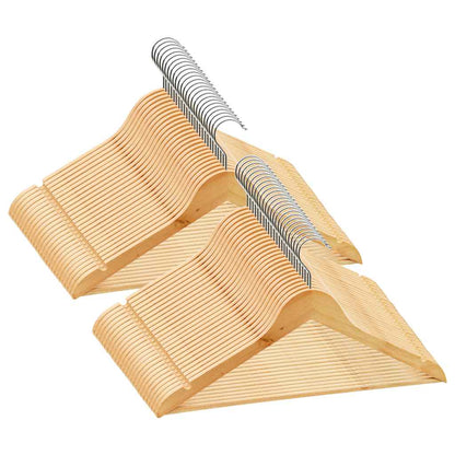 vidaXL 50 pcs Clothes Hanger Set Non-slip Hardwood