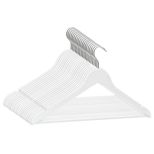 vidaXL 20 pcs Clothes Hanger Set Non-slip White Hardwood