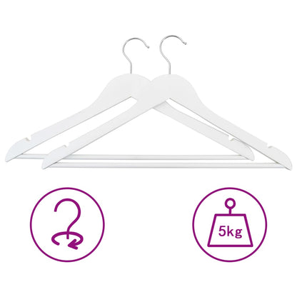 vidaXL 20 pcs Clothes Hanger Set Non-slip White Hardwood