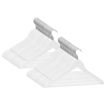vidaXL 50 pcs Clothes Hanger Set Non-slip White Hardwood