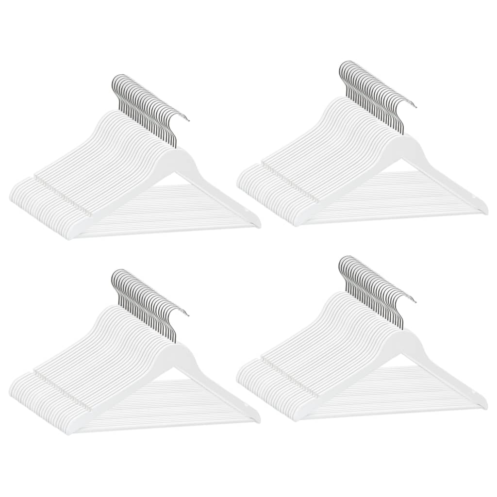 vidaXL 100 pcs Clothes Hanger Set Non-slip White Hardwood