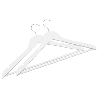 vidaXL 100 pcs Clothes Hanger Set Non-slip White Hardwood