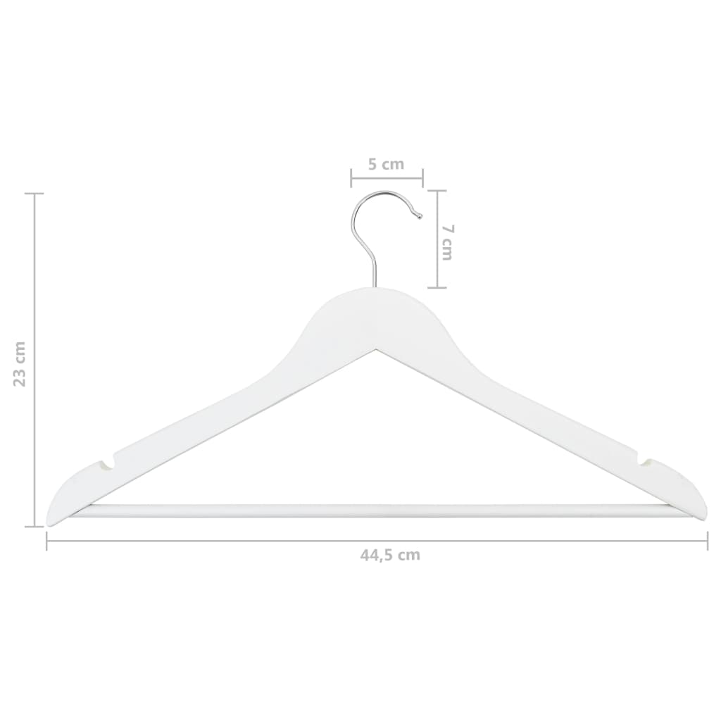 vidaXL 100 pcs Clothes Hanger Set Non-slip White Hardwood