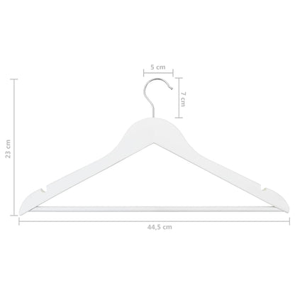 vidaXL 100 pcs Clothes Hanger Set Non-slip White Hardwood