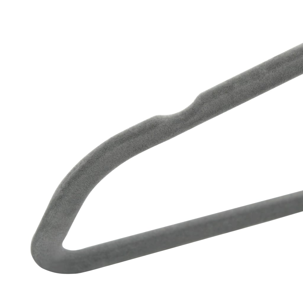 vidaXL 20 pcs Clothes Hanger Set Anti-slip Grey Velvet