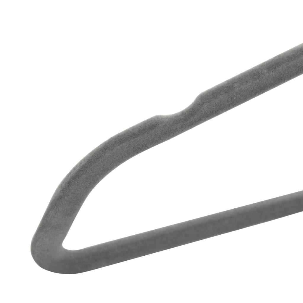 vidaXL 100 pcs Clothes Hanger Set Anti-slip Grey Velvet