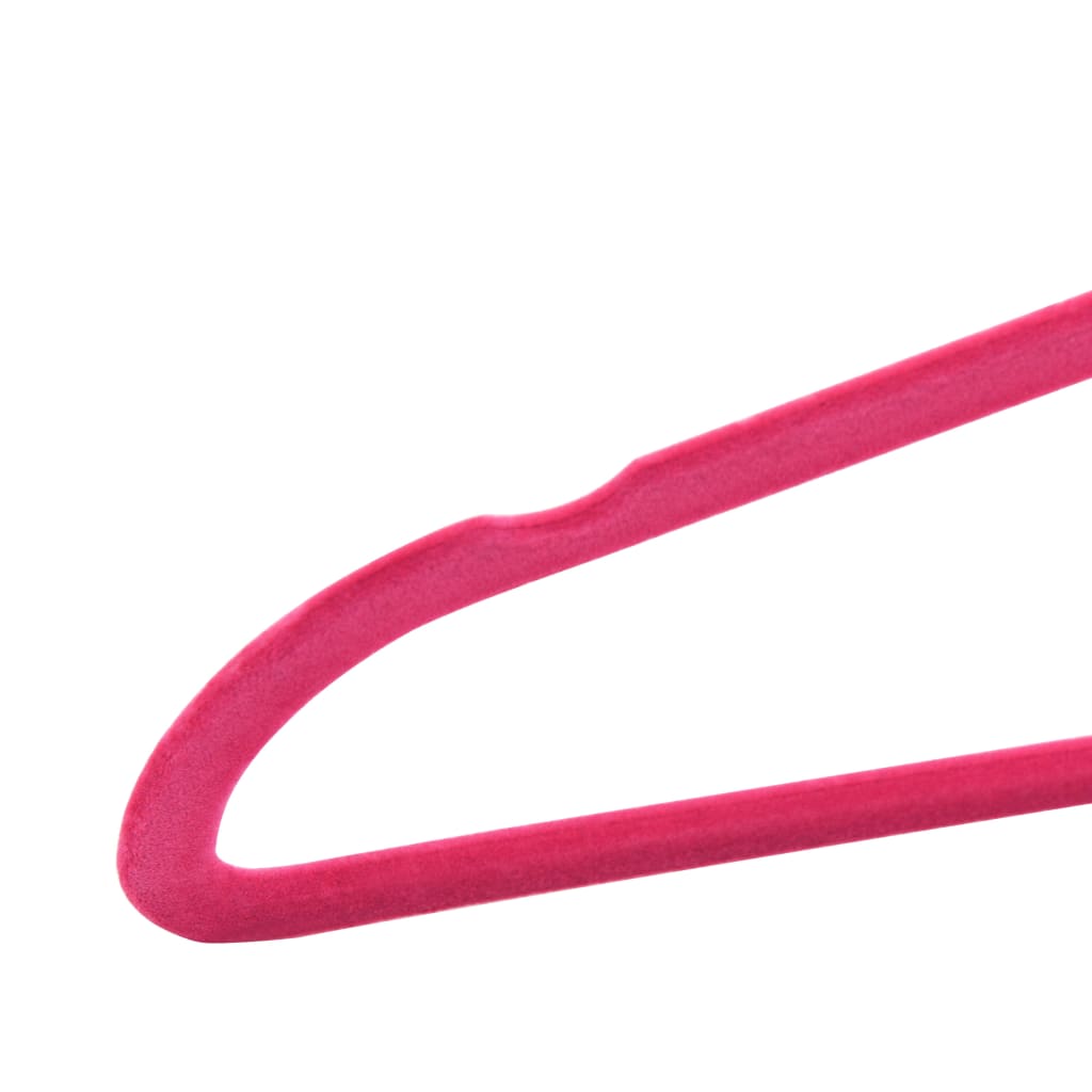 vidaXL 100 pcs Clothes Hanger Set Anti-slip Pink Velvet