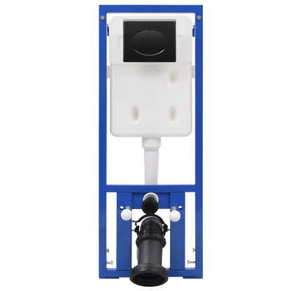 vidaXL Wall Hung Toilet with Concealed Cistern Ceramic Black