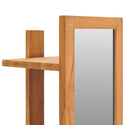 289070 vidaXL Wall Mirror with Shelves 30x30x120 cm Solid Teak Wood