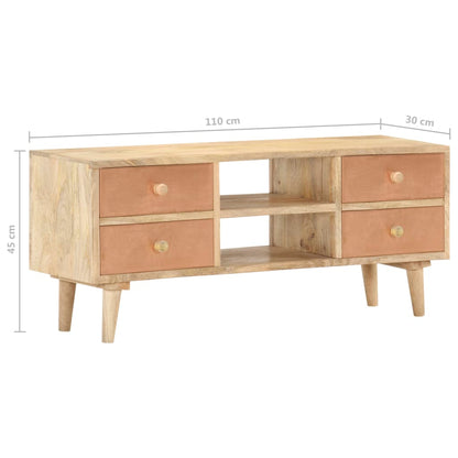 vidaXL TV Cabinet 110x30x45 cm Solid Mango Wood