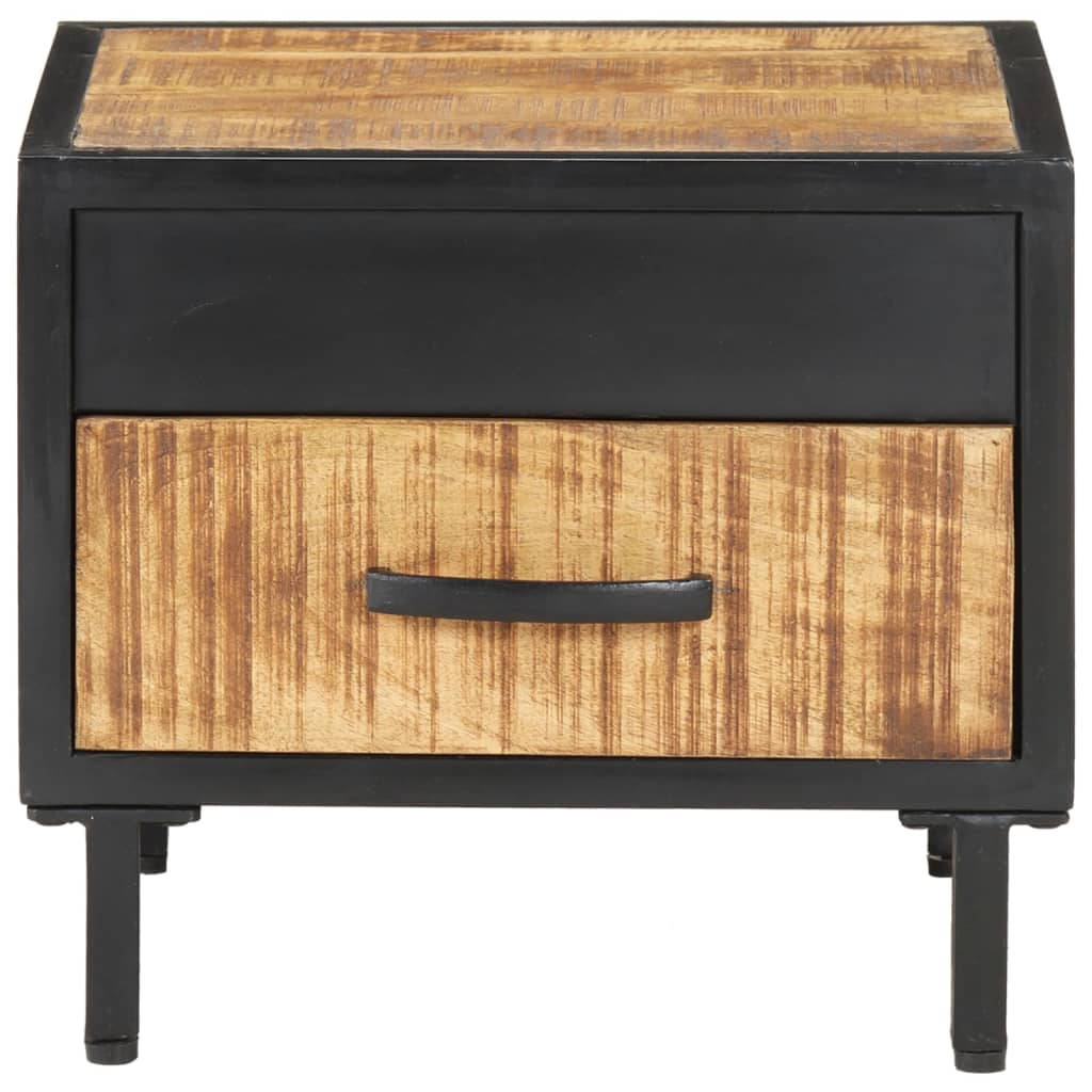 vidaXL Bedside Cabinet 40x40x35 cm Rough Mango Wood