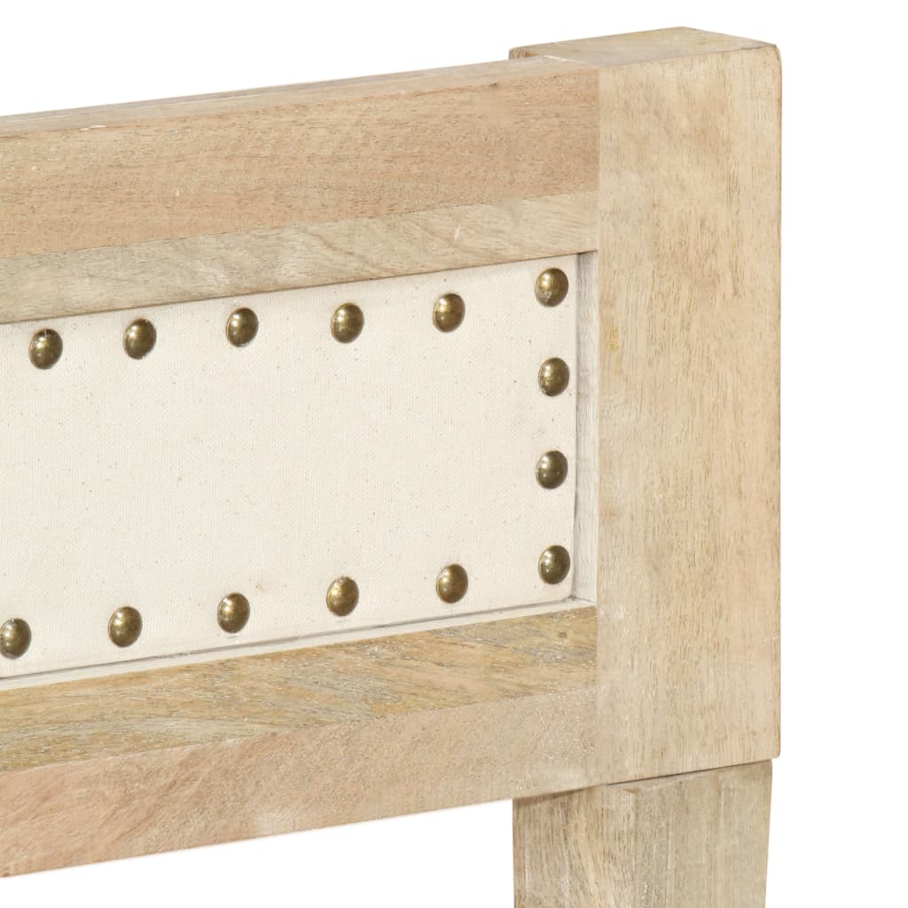 vidaXL Bed Frame | Natural wood | Solid mango wood, cotton | Double | Hardwood