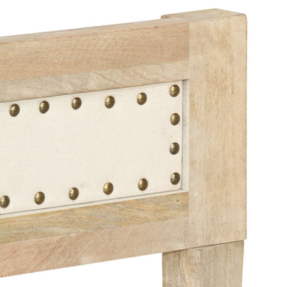vidaXL Bed Frame | Natural wood | Solid mango wood, cotton | Double | Hardwood