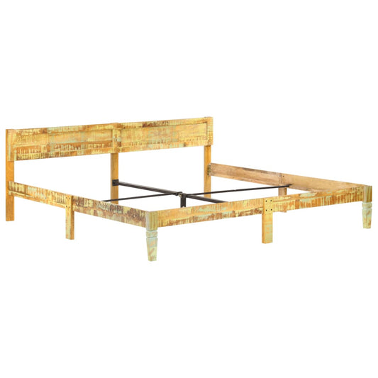 vidaXL Bed Frame | Reclaimed Wood Colour | Solid reclaimed wood, steel | Double