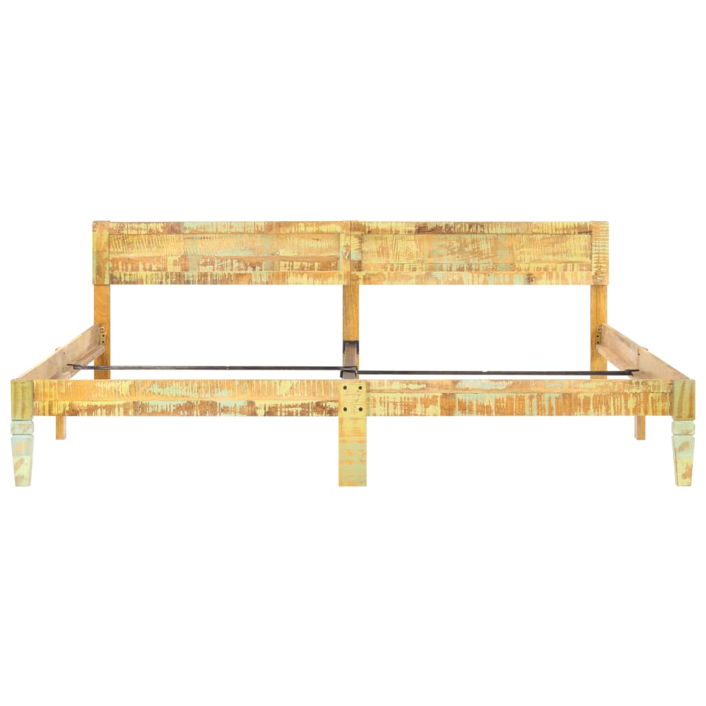 vidaXL Bed Frame | Reclaimed Wood Colour | Solid reclaimed wood, steel | Double