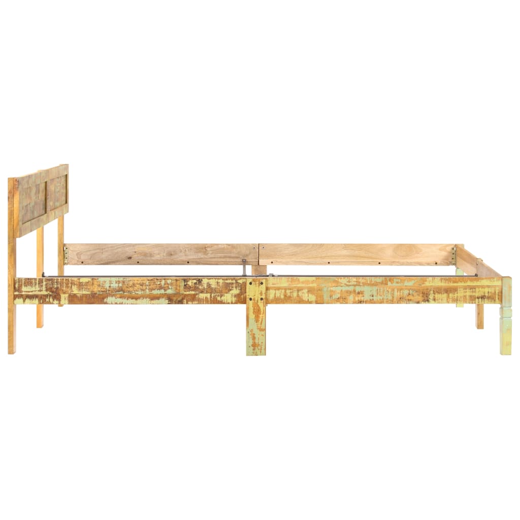 vidaXL Bed Frame | Reclaimed Wood Colour | Solid reclaimed wood, steel | Double