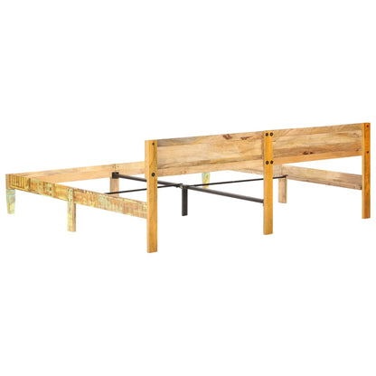 vidaXL Bed Frame | Reclaimed Wood Colour | Solid reclaimed wood, steel | Double