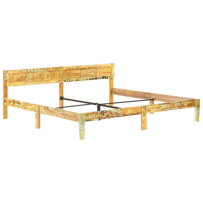 vidaXL Bed Frame | Reclaimed Wood Colour | Solid reclaimed wood, steel | Double