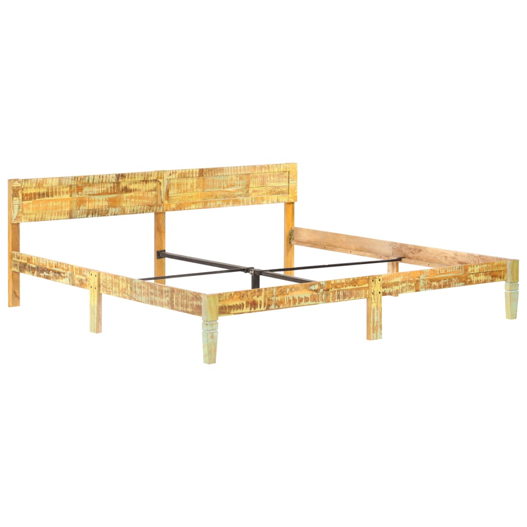 vidaXL Bed Frame | Reclaimed Wood Colour | Solid reclaimed wood, steel | Double