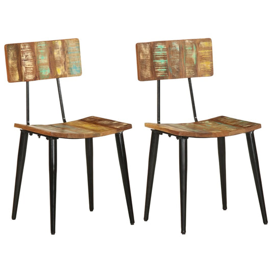 287901 vidaXL Dining Chairs 2 pcs Solid Reclaimed Wood