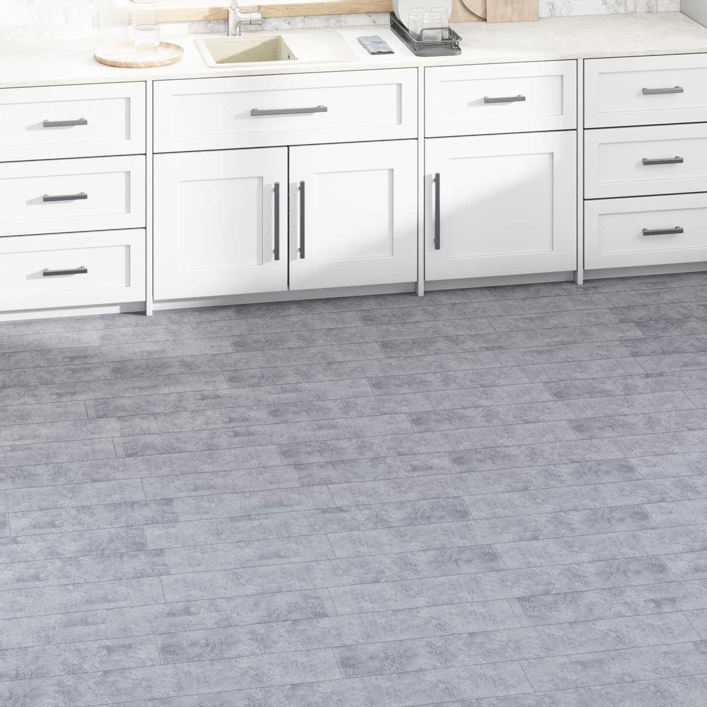 vidaXL Flooring Planks 36 pcs Cement Grey 5.02 m² PVC