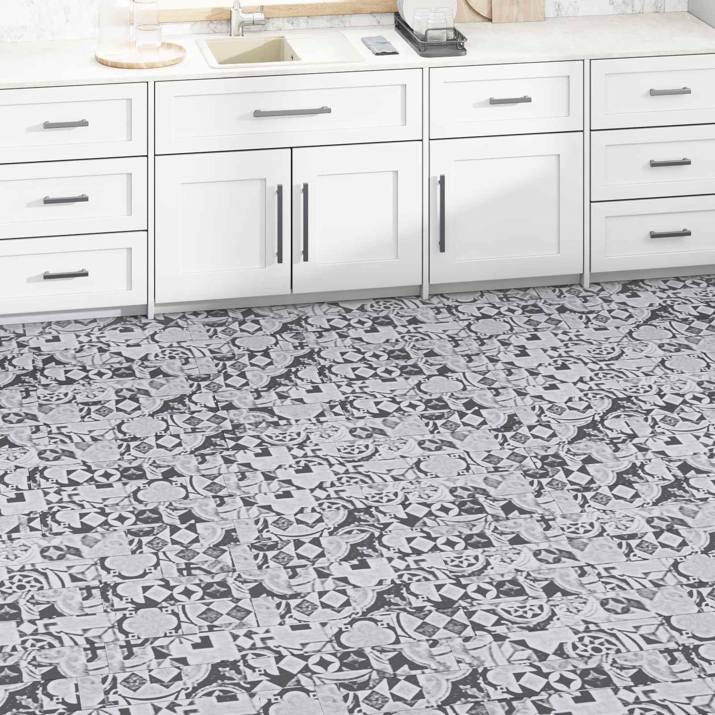 vidaXL Flooring Planks 5.02 m² 36 pcs PVC Grey pattern