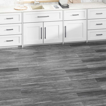 vidaXL Flooring Planks 36 pcs Shiny Grey 5.02 m² PVC