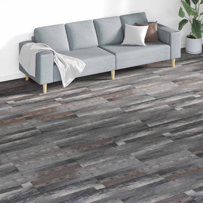vidaXL Flooring Planks 18 pcs Grey 5.26 m² PVC