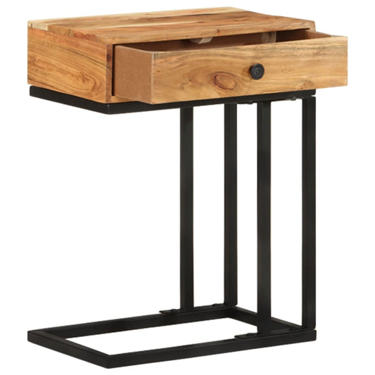 vidaXL U-Shaped Side Table 45x30x61cm Solid Acacia Wood