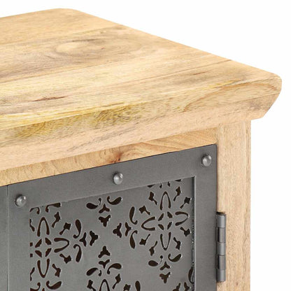 289094 vidaXL Sideboard with Steel Doors 60x35x75 cm Solid Mango Wood