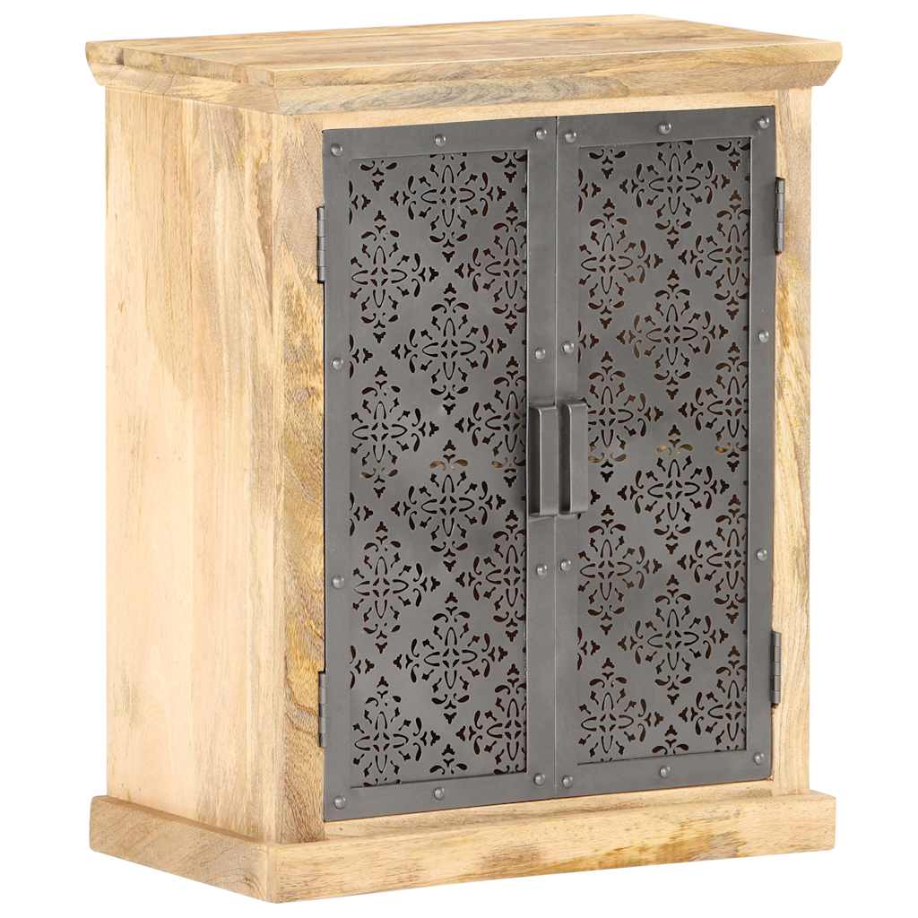 289094 vidaXL Sideboard with Steel Doors 60x35x75 cm Solid Mango Wood