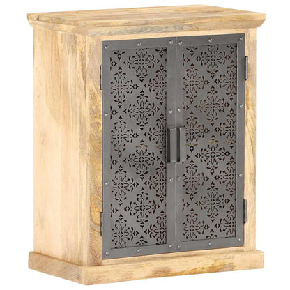 289094 vidaXL Sideboard with Steel Doors 60x35x75 cm Solid Mango Wood