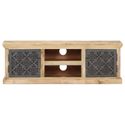 vidaXL TV Cabinet with Steel Doors 120x30x40cm Solid Mango Wood