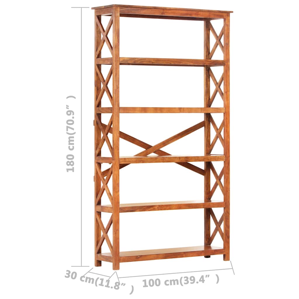 vidaXL Bookshelf 100x30x180 cm Solid Acacia Wood Honey Finish