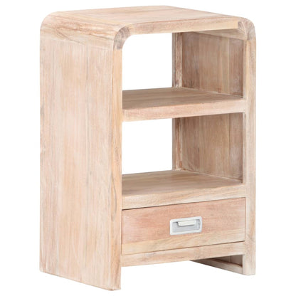 vidaXL Bedside Table | Whitewashed Acacia | Solid Acacia Wood | Medium