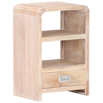 vidaXL Bedside Table | Whitewashed Acacia | Solid Acacia Wood | Medium