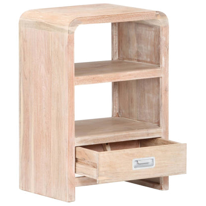 vidaXL Bedside Table | Whitewashed Acacia | Solid Acacia Wood | Medium