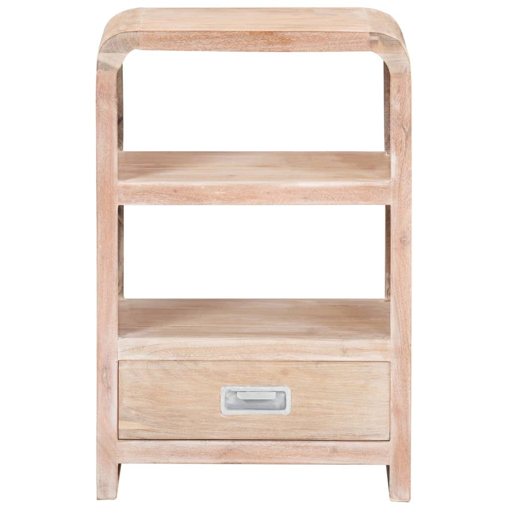 vidaXL Bedside Table | Whitewashed Acacia | Solid Acacia Wood | Medium