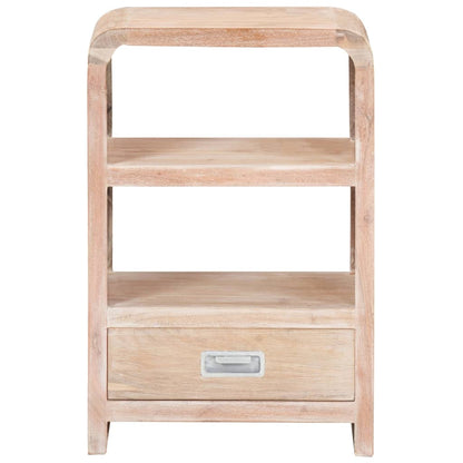 vidaXL Bedside Table | Whitewashed Acacia | Solid Acacia Wood | Medium